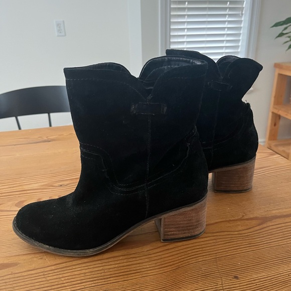 FRANCO SARTO black booties with natural heel - Picture 2 of 8